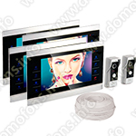 Комплект видеодомофона с 4 мониторами и 2 вызывными панелями HDcom S-104